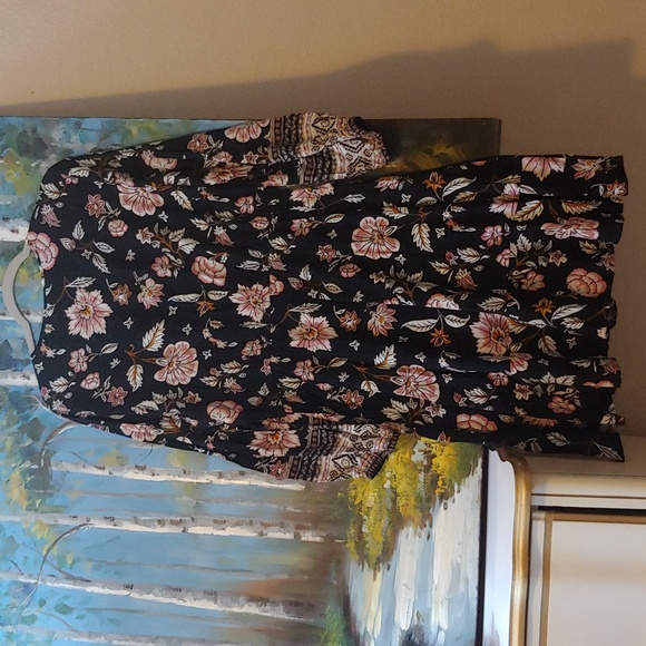 NWOT Old Navy Floral Print Keyhole Dress 100% Breathable Rayon P2P 22 in. - Picture 7 of 9